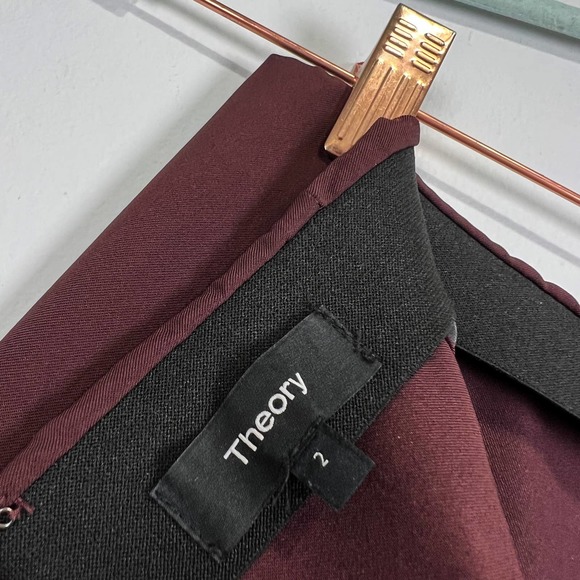 Theory Black Cherry Navalane Becker Skinny Pants Size 2 - Picture 4 of 5